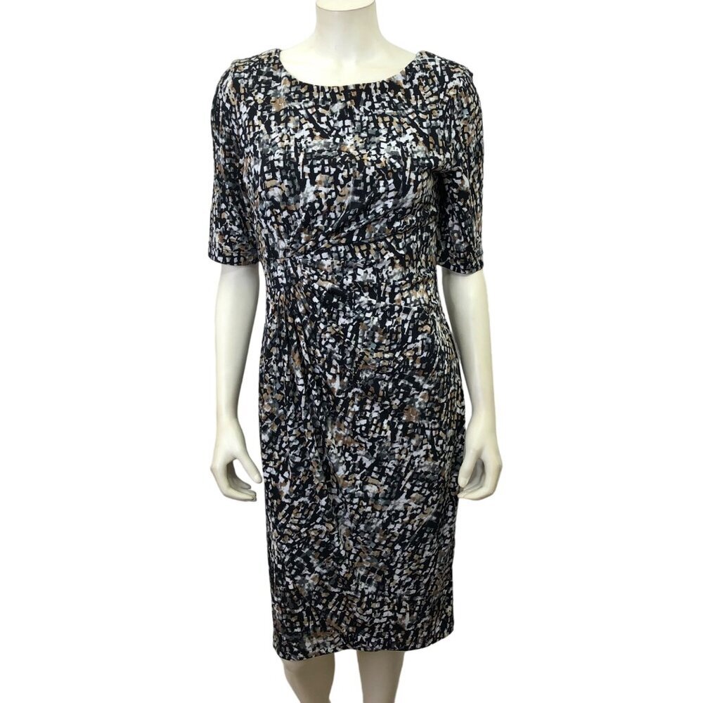 DRESSBARN BOAT NECK shortsleeves  FAUX WRAP DRESS SIZE 10‎